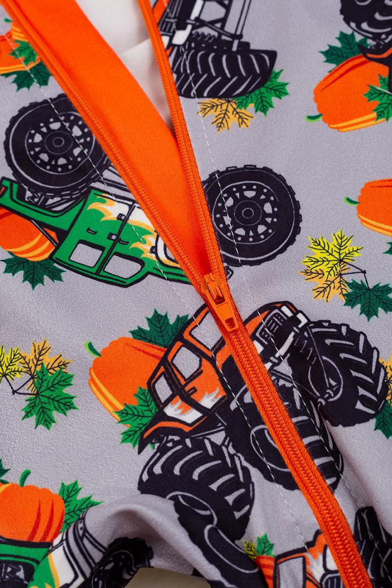 Fall Monster Truck Baby Romper