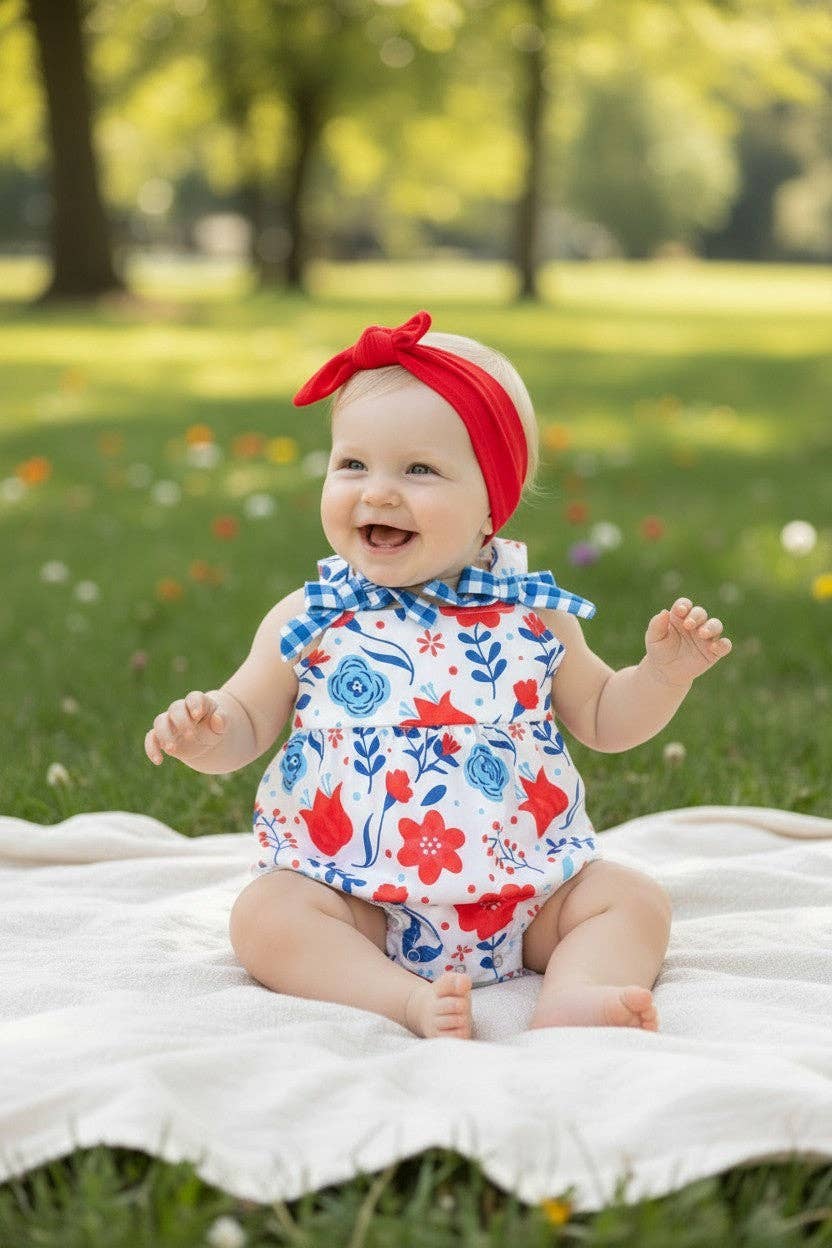 Red Floral Romper