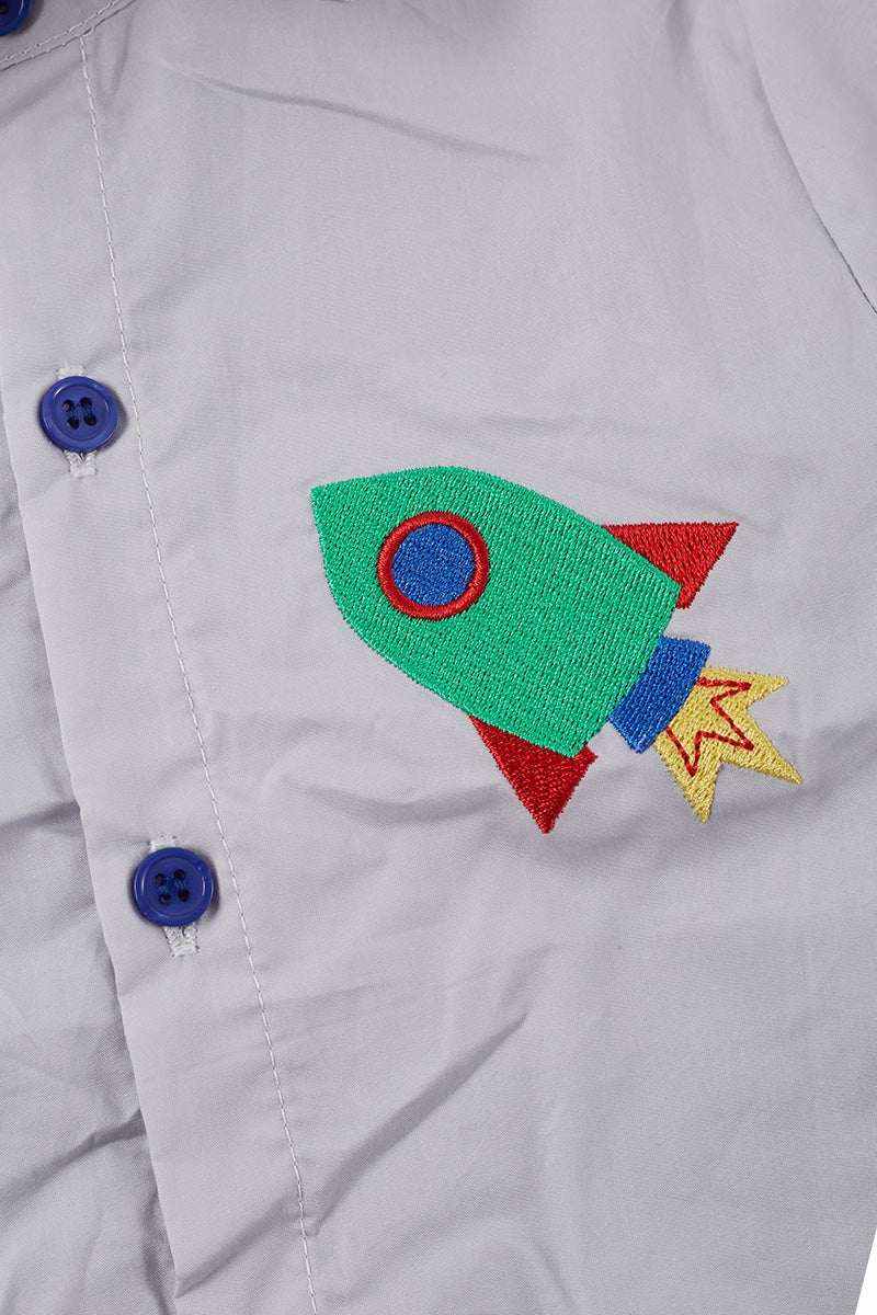 Rocket Robot Button Up Boys Shirt