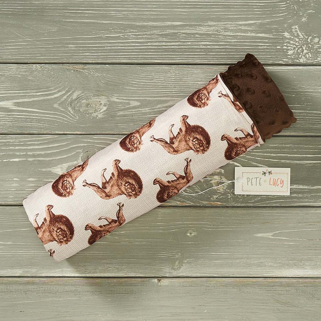 Minky Blanket - Safari theme with animal prints, perfect for children.