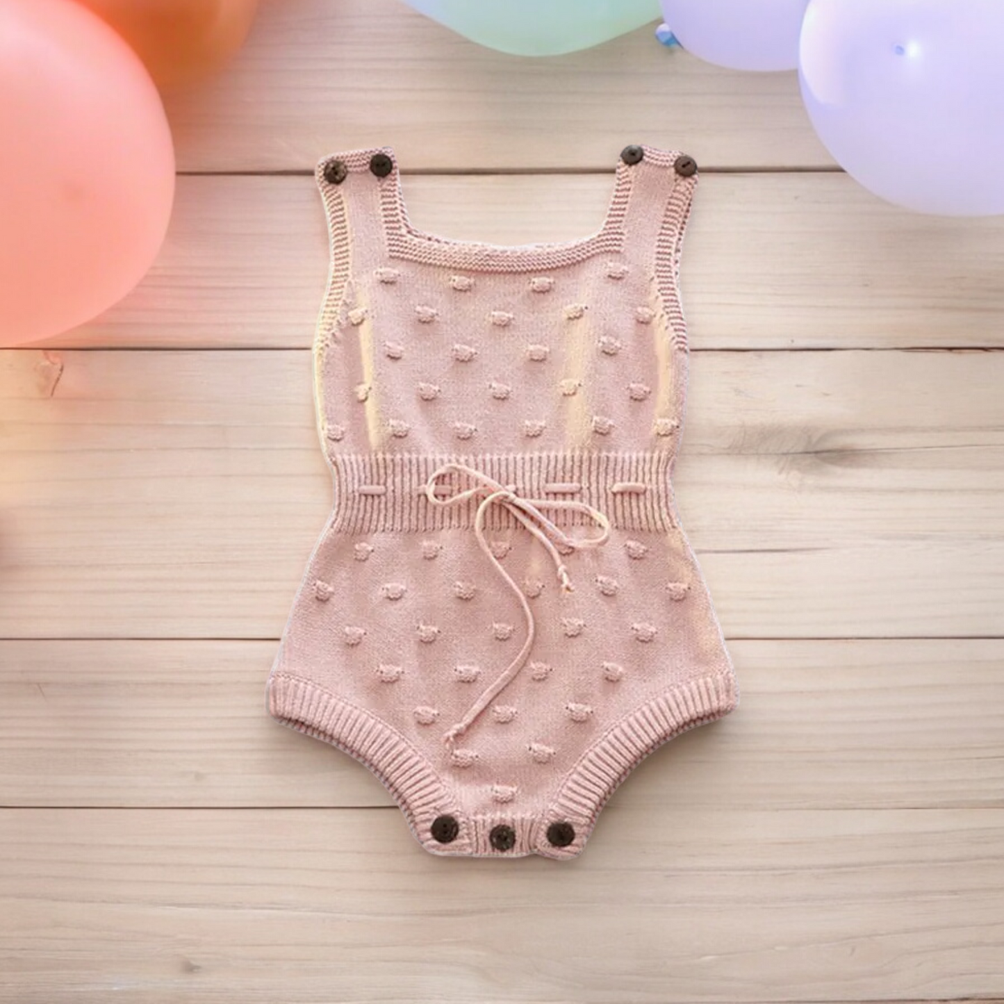 Knitted Pink Baby Bodysuit