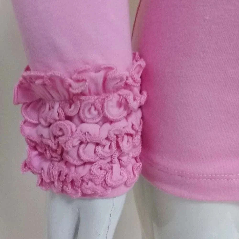 Pink Long Sleeve Ruffle Shirt