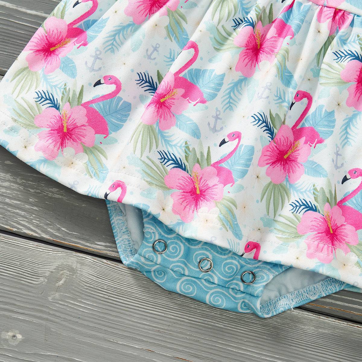 Pink Plumes & Blooms Romper