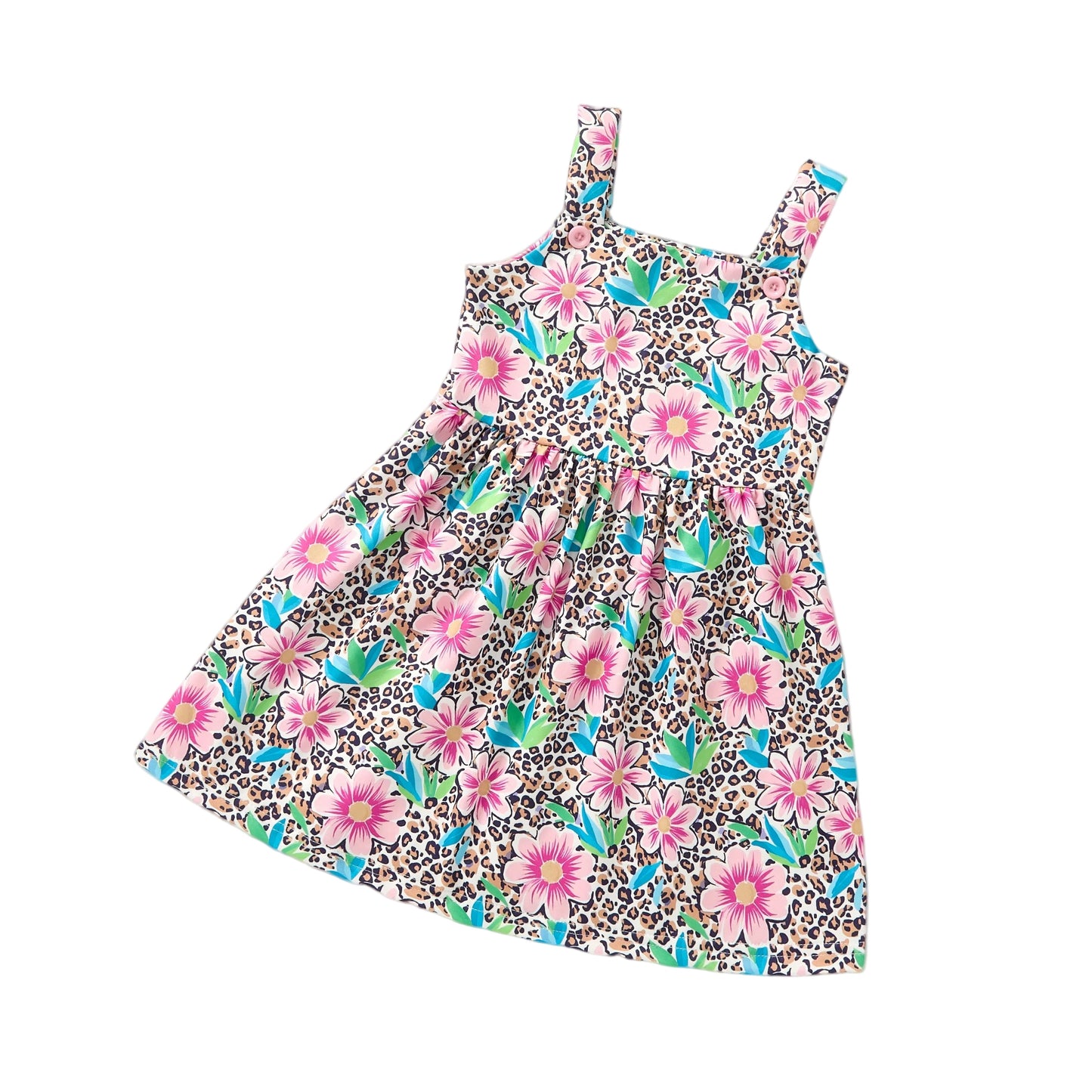 Leopard Lagoon Dress made from polyester blend with leopard print design