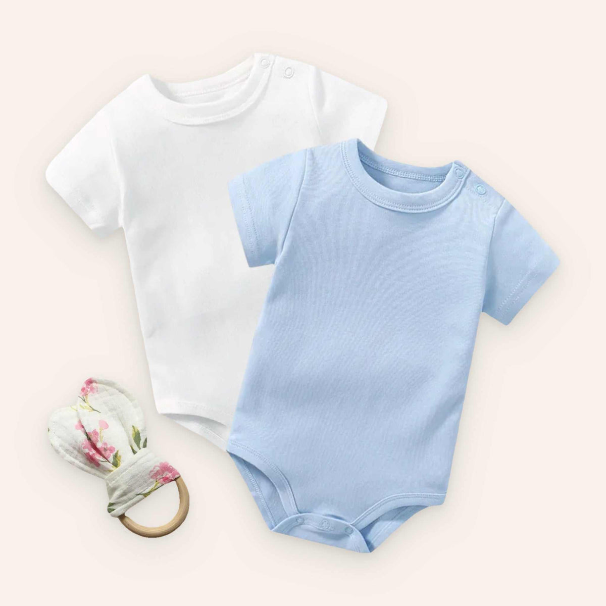 Baby Bodysuit Set With Teether - Blue for baby boy (view 2)