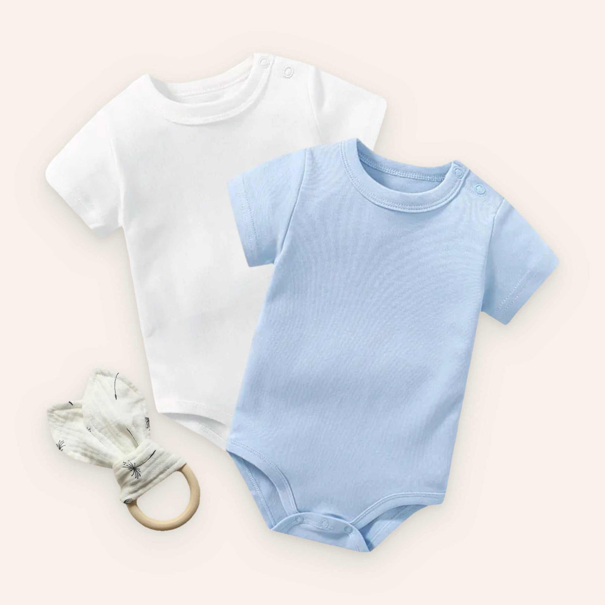 Baby Bodysuit Set With Teether - Blue for baby boy (view 3)