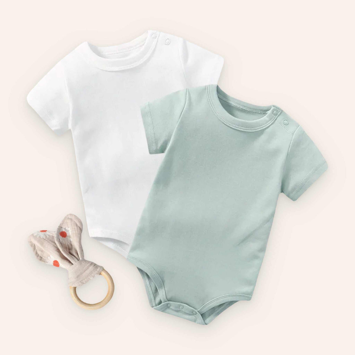 Baby Bodysuit Set With Teether - Green for baby boy (view 2)