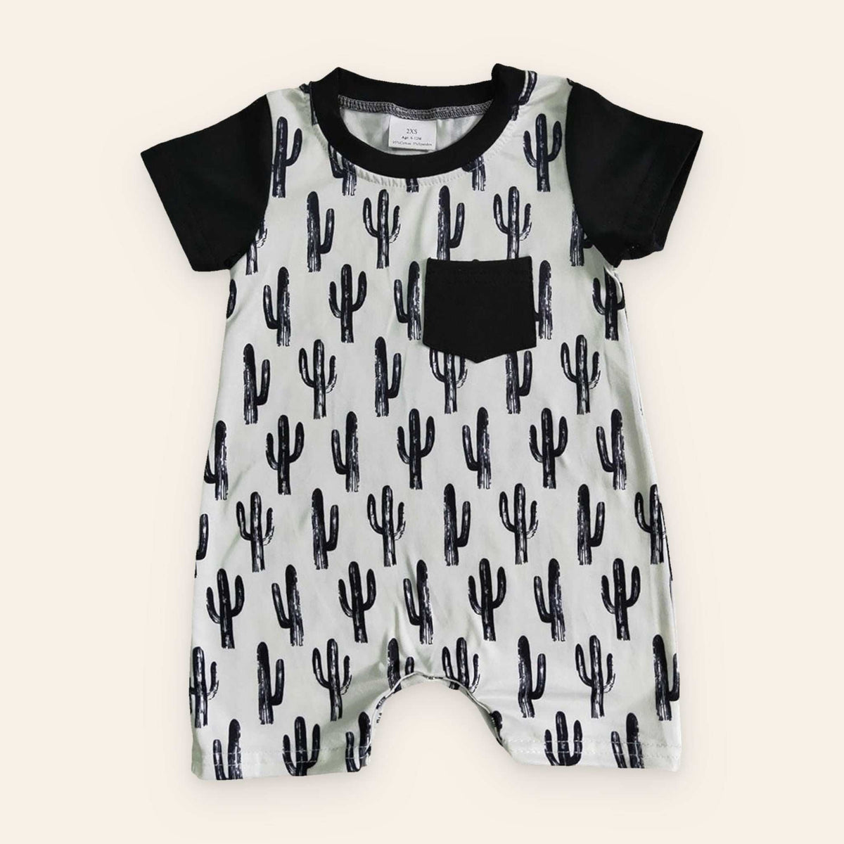 Black Cactus Romper for baby boy (view 2)