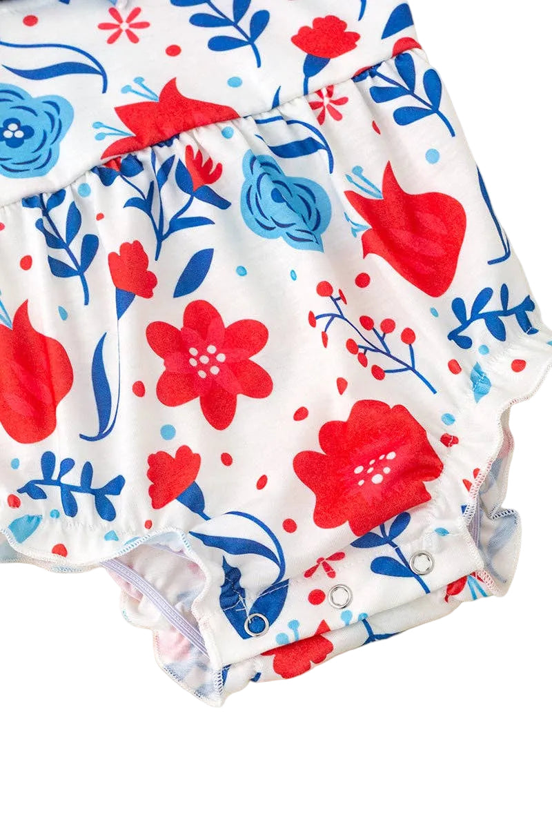Red Floral Romper