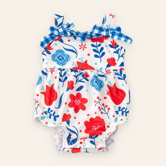 Red Floral Romper for baby girl
