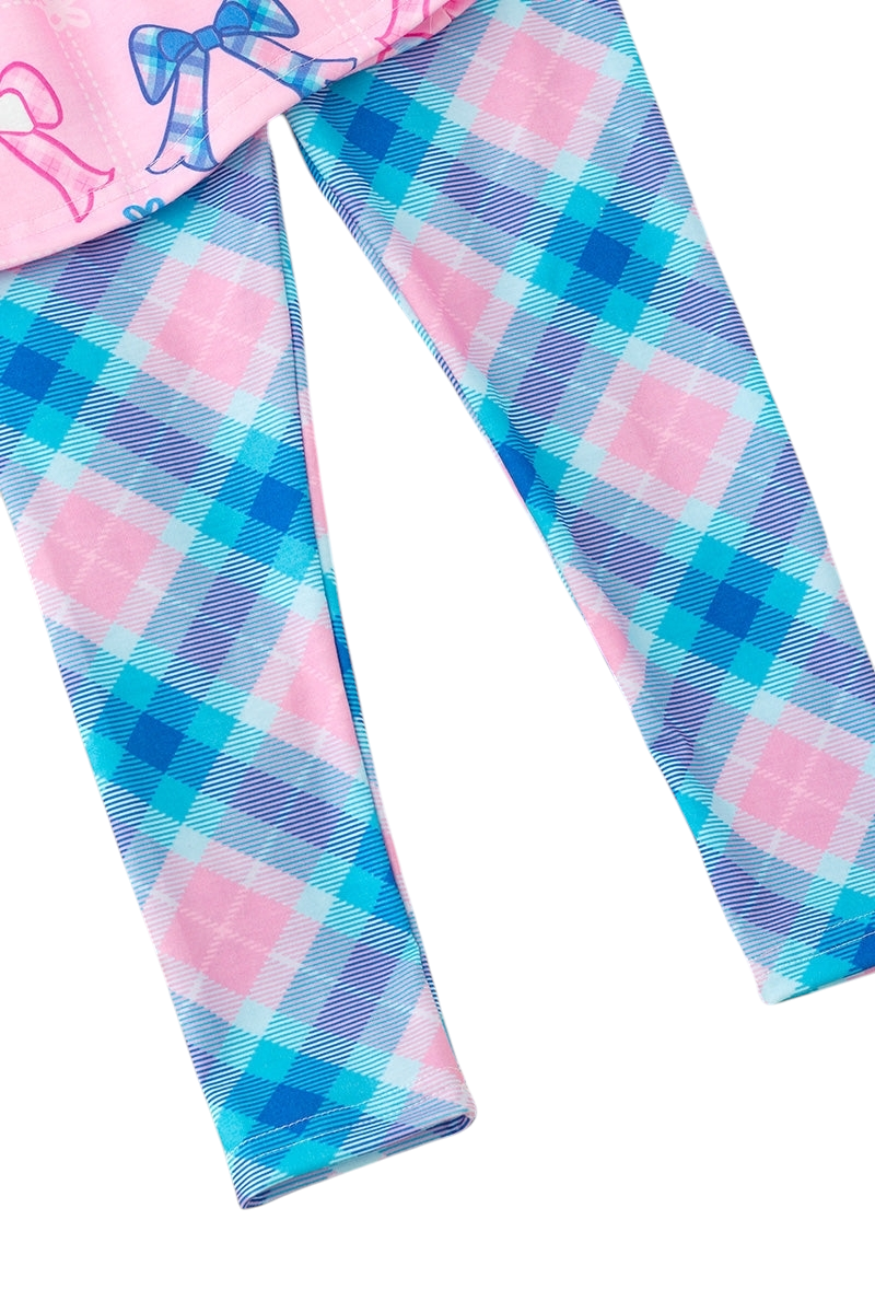 Coquette Bow Tunic & Plaid Legging Set