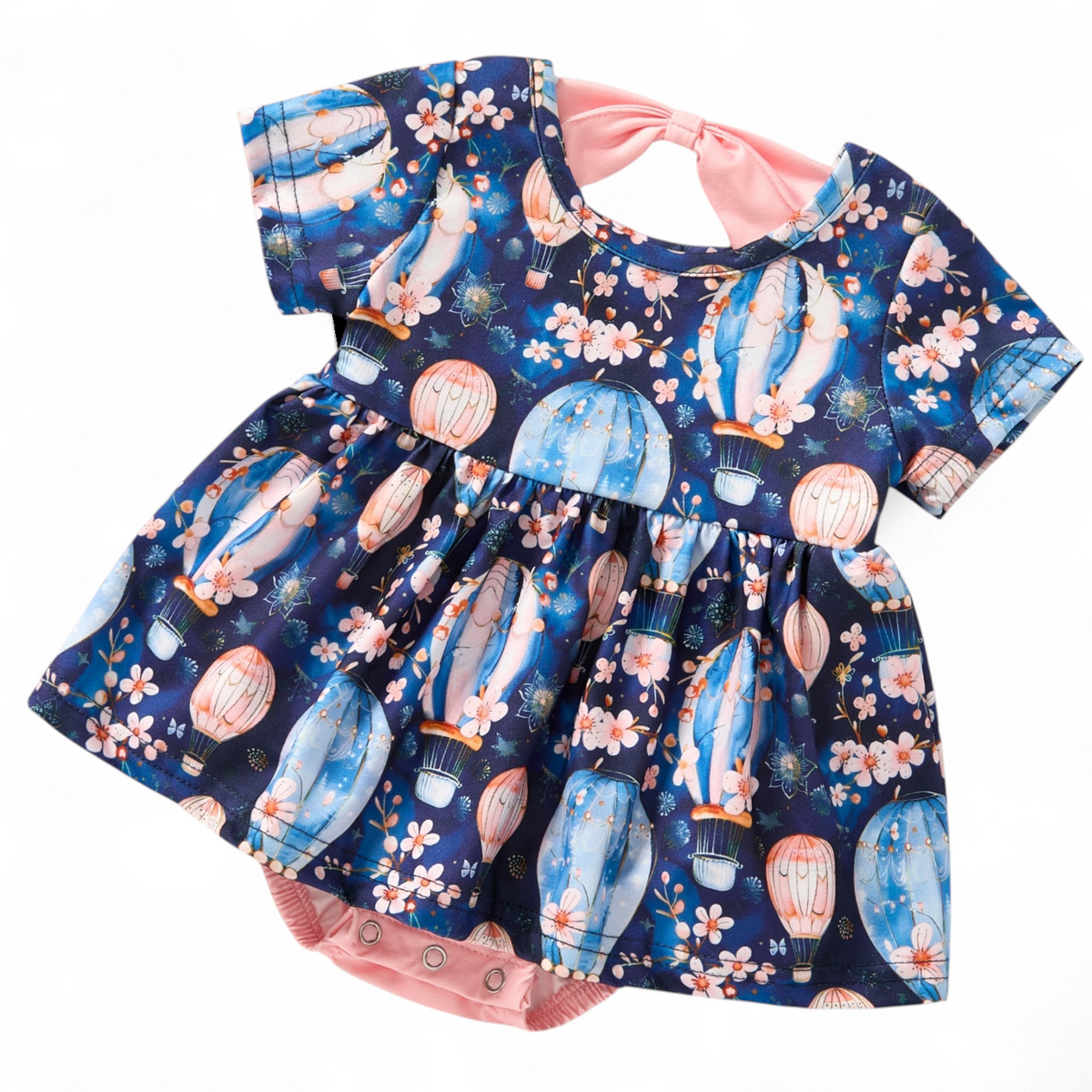 Floral Flight Romper made of polyester spandex blend with floral pattern