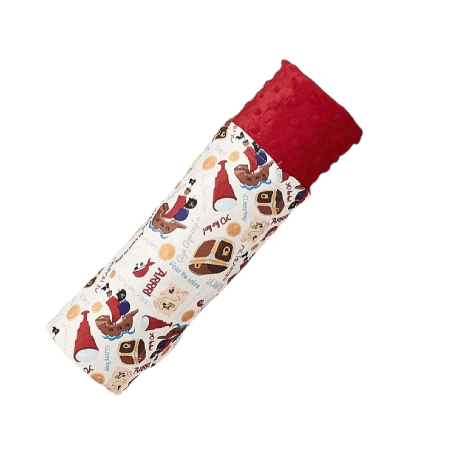 Minky Blanket - Buried Treasure with ruffles, 31x31 inches, soft polyester blend for kids